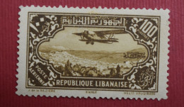Stamps Lebanon  Airmail 1930-31 MM  100 Lebanese Piastre - Liban