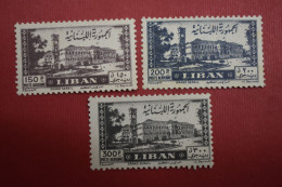 Stamps Lebanon 1947 Airmail - Jounieh Bay And Grand Serail Palace 3 STAMPS NOT COMPLET MNH - Liban