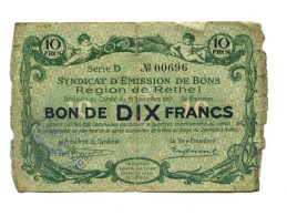 10 Francs Syndicat D'Émission De La Région De Rethel - Bonds & Basic Needs