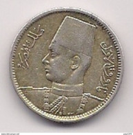 EGIPTO - 2 SILVER PIASTRAS DE PLATA DEL AÑO 1937 REY FARUK - KM # 365 - Egypte