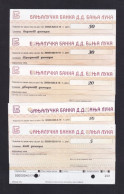 5 Checks Of Banja Luka Bank (Bosnia & Herzegovina) For 5,10,20,30 And 50 Dinara - Chèques & Chèques De Voyage