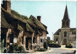 LOT DE 2 CPM..LA LUXURIANTE NORMANDIE..MAISON NORMANDE AU TOIT DE CHAUME..TIMBRE CABOURG..14 - Haute-Normandie