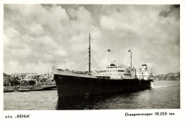 Curacao, WILLEMSTAD, Royal Shell Tanker "Kenia" In Harbour (1950s) RPPC Postcard - Curaçao