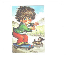 THEME ILLUSTRATEURS  MICHEL THOMAS  GAMINS  LA PLANCHE A ROULETTES   THEME ENFANTS   PETIT CHIEN   ****  A  SAISIR ***** - Thomas