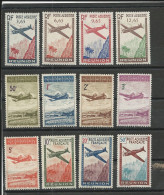 Reunion Scott C2-C5, C6-C13 Yvert PA2-PA5, PA10-PA17 (12) *  Cote 12,00 $ 1938-42 - Airmail