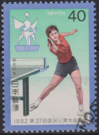 1982 Japan-Nippon ° Mi:JP 1530, Sn:JP 1510, Yt:JP 1426, 37th National Athletic Meeting - Table Tennis - Gebruikt