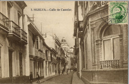 1935 HUELVA , CALLE DE CASTELAR  , ED. PAPELERIA " DIARIO DE HUELVA "   , T.P.  CIRCULADA - Huelva