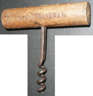 Rare Ancien Début XXe Tire-bouchon Bois Et Métal Publicitaire F SENECLAUZE  St Saint-Eugène-Oran - Bottle Openers