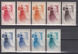 France 1946 - Marianne De Gandon - Essais De Couleurs - 9 Vignettes - Neuf**/* - Essais De Couleur 1945-…