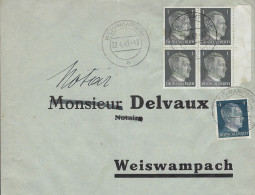 Luxembourg - Luxemburg - Lettre    1942   Occupation - Adressiert An  Notar Delvaux , Weiswampach - 1940-1944 Occupation Allemande