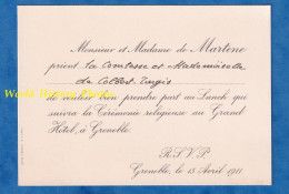 Carte Ancienne - GRENOBLE , 15 Avril 1911 - Invitation De La Comtesse DE COLBERT TURGIS Et Sa Fille Cérémonie Religieus - Other & Unclassified
