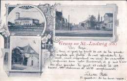 France 68, Gruss Aus St Ludwig Els., 3 Vues (21.2.1898) - Saint Louis
