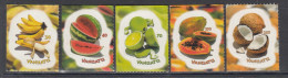 2007 Vanuatu Tropical Fruit Bananas Mangos Papaya DIE CUT Complete Set Of 5 MNH - Vanuatu (1980-...)