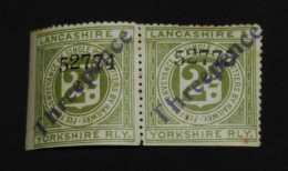 LANCASHIRE & YORKSHIRE, Railway Stamp, Overprint, 3d On 2d, MLH* (MH) - Spoorwegen & Postpaketten