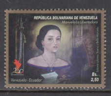 2010  Venezuela Manuela Saenz Simon Bolivar JOINT ISSUE Ecuador Complete Set Of 1 MNH - Venezuela