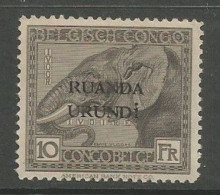 Ruanda Urundi Belgisch Congo Belge COB 61 Surchargé MH / * 1924 - Gebraucht