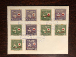 HAITI FDC OVERPRINTED COVER 1960 YEAR RED CROSS HEALTH MEDICINE STAMPS - Haïti