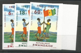 Rwanda COB 461/63ND Non-Dentelés Imperforated MNH / ** 1972 - Unused Stamps