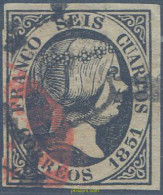 650351 USED ESPAÑA 1851 ISABEL II - Postfris – Scharnier