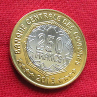 Comores 250 Francs 2013 KM 21 UNC Lt 1614 *VT Bimetallic  28.5 Mm 30th Anniversary Of The Central Bank Comores - Comorre