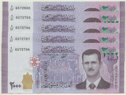 Syria - 5 X 2000 Syrian Pounds - 2021 / AH 1442 - Pick 117.NEW - Unc. - Serie A/57 - 2.000 - Syrië