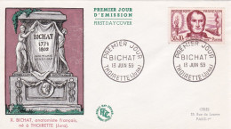 FDC--1959-- X. BICHAT  (anatomiste Français ).......cachet  THOIRETTE --39 - 1950-1959