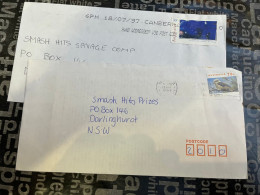 13-1-2024 (1 X 8) 2 Letter Posted Within Australia - With Over-pricing Postage (postage Was 45 Cent In 1990's) - Brieven En Documenten