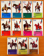 10 Different Phonecards - Horses Theme - China Telecom - Cavalli