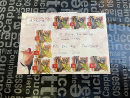 15-1-2024 (1 X 14) Letter Posted Within Australia (to Barbie Magazine) - With 9 X 5 Cents Stamps For 45 Cent Postage ! - Briefe U. Dokumente