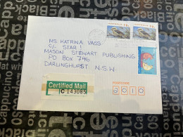 15-1-2024 (1 X 14) 1 Letter Posted Within Australia - Certified Mail  Label (1996) - Storia Postale