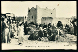 A66  MAROC CPA OUJDA - MARCHÉ AUX HERBES - Verzamelingen & Kavels