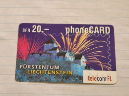 LIECHTENSTEIN-(LI-01A)-Fürstentum-Vaduz Castle-(3)-(415-491-9310-0368)-(20FRANK)-tirage-50.000-used Card - Liechtenstein