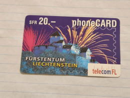 LIECHTENSTEIN-(LI-01B)-Fürstentum-Vaduz Castle-(7)-(415-500-2893-7065)-(20FRANK)-tirage-50.000-used Card - Liechtenstein