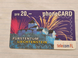 LIECHTENSTEIN-(LI-01B)-Fürstentum-Vaduz Castle-(10)-(415-506-6778-9447)-(20FRANK)-tirage-50.000-used Card - Liechtenstein