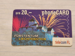 LIECHTENSTEIN-(LI-01B)-Fürstentum-Vaduz Castle-(16)-(415-519-8125-7354)-(20FRANK)-tirage-50.000-used Card - Liechtenstein