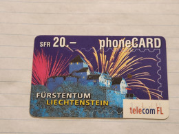 LIECHTENSTEIN-(LI-01B)-Fürstentum-Vaduz Castle-(17)-(415-521-1265-1562)-(20FRANK)-tirage-50.000-used Card - Liechtenstein