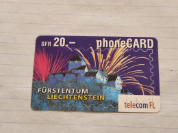 LIECHTENSTEIN-(LI-01B)-Fürstentum-Vaduz Castle-(18)-(415-521-8714-5140)-(20FRANK)-tirage-50.000-used Card - Liechtenstein