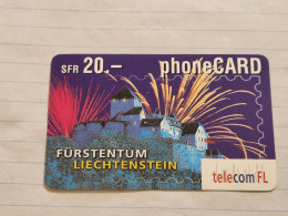 LIECHTENSTEIN-(LI-01B)-Fürstentum-Vaduz Castle-(24)-(415-525-5592-8916)-(20FRANK)-tirage-50.000-used Card - Liechtenstein