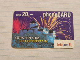 LIECHTENSTEIN-(LI-01B)-Fürstentum-Vaduz Castle-(25)-(415-527-9535-7997)-(20FRANK)-tirage-50.000-used Card - Liechtenstein