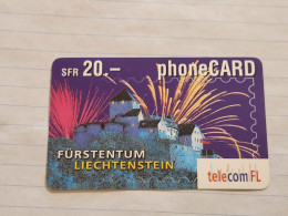 LIECHTENSTEIN-(LI-01B)-Fürstentum-Vaduz Castle-(26)-(415-529-0996-3481)-(20FRANK)-tirage-50.000-used Card - Liechtenstein