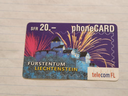 LIECHTENSTEIN-(LI-01B)-Fürstentum-Vaduz Castle-(27)-(415-529-7894-6879)-(20FRANK)-tirage-50.000-used Card - Liechtenstein