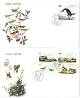 2005   James Audubon Birds  Series 3  Sc 2095-9  Block Of 4 Different And Single On 2 FDCs - 2001-2010