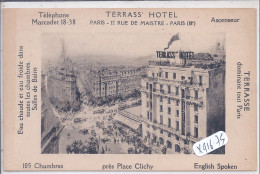 PARIS XVIII EME- TERRASS HOTEL- 12 RUE MAISTRE - Cafés, Hôtels, Restaurants