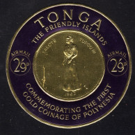 TONGA - 1963 GOLD COINAGE OF POLYNESIA 2/9 CIRCULAR QUEEN SALOTE STANDING STAMP FINE MOUNTED MINT MM * SG 140 - Tonga (...-1970)