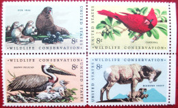 United States  1972  Birds  Animals 4 V  MNH - Unused Stamps
