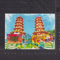 [Carte Maximum / Maximum Card / Maximumkarte] Hong Kong 2023 | Silver Hot Foil Lunar New Year Stamps Year Of The Tiger - Maximumkarten