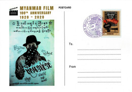 MYANMAR 2020 Mi 510 100th ANNIVERSARY OF MYANMAR FILM LARGE MAXIMUM CARD - Myanmar (Birmanie 1948-...)