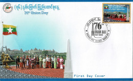 MYANMAR 2020 Mi 546* 76th ANNIVERSARY OF UNION DAY FDC - Myanmar (Birmanie 1948-...)