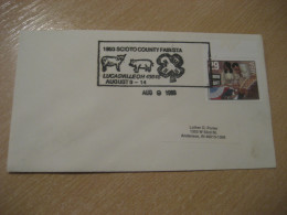 LUCASVILLE 1993 Scioto County Fair Pig Pigs Porc Cochon Farm Cancel Cover USA - Ferme