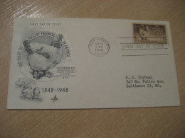 NEW HAVEN 1948 To Baltimore Poultry Industry Farming Volaille FDC Cancel Cover USA Farm Agriculture - Ferme